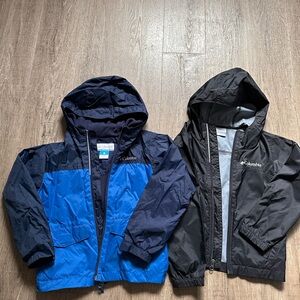 Columbia Navy Blue Jacket & Columbia black windbreaker